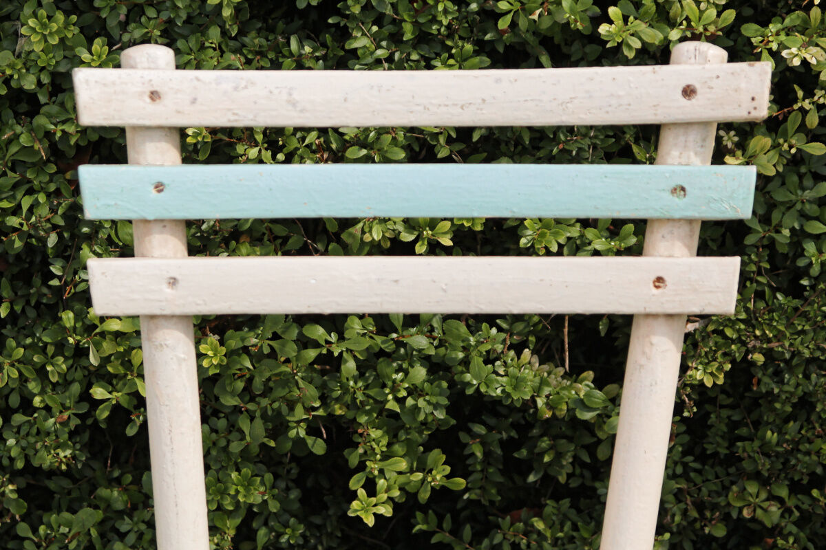 Set of 3 slatted wooden garden chairs