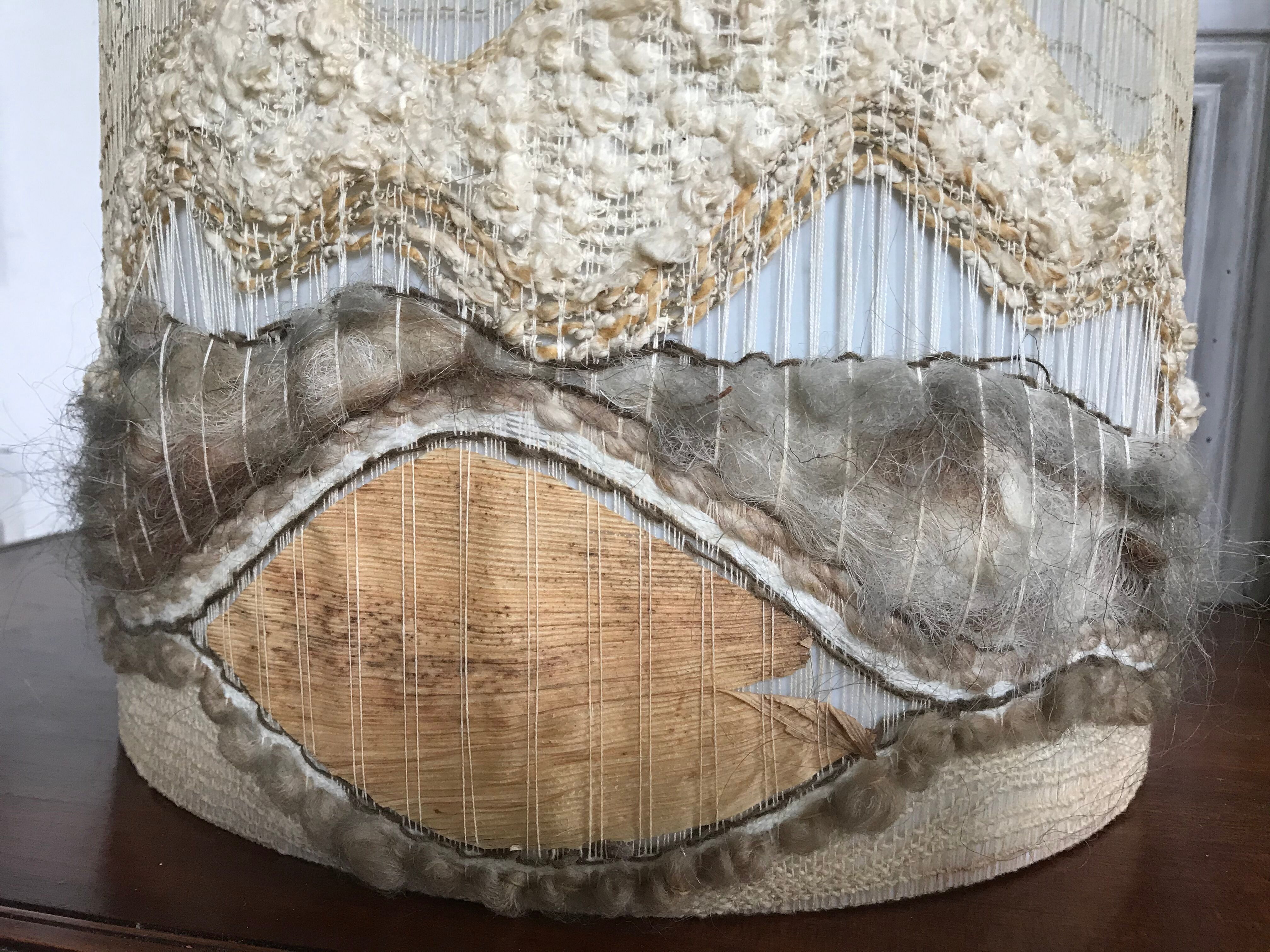 Vintage natural fibers lampshade