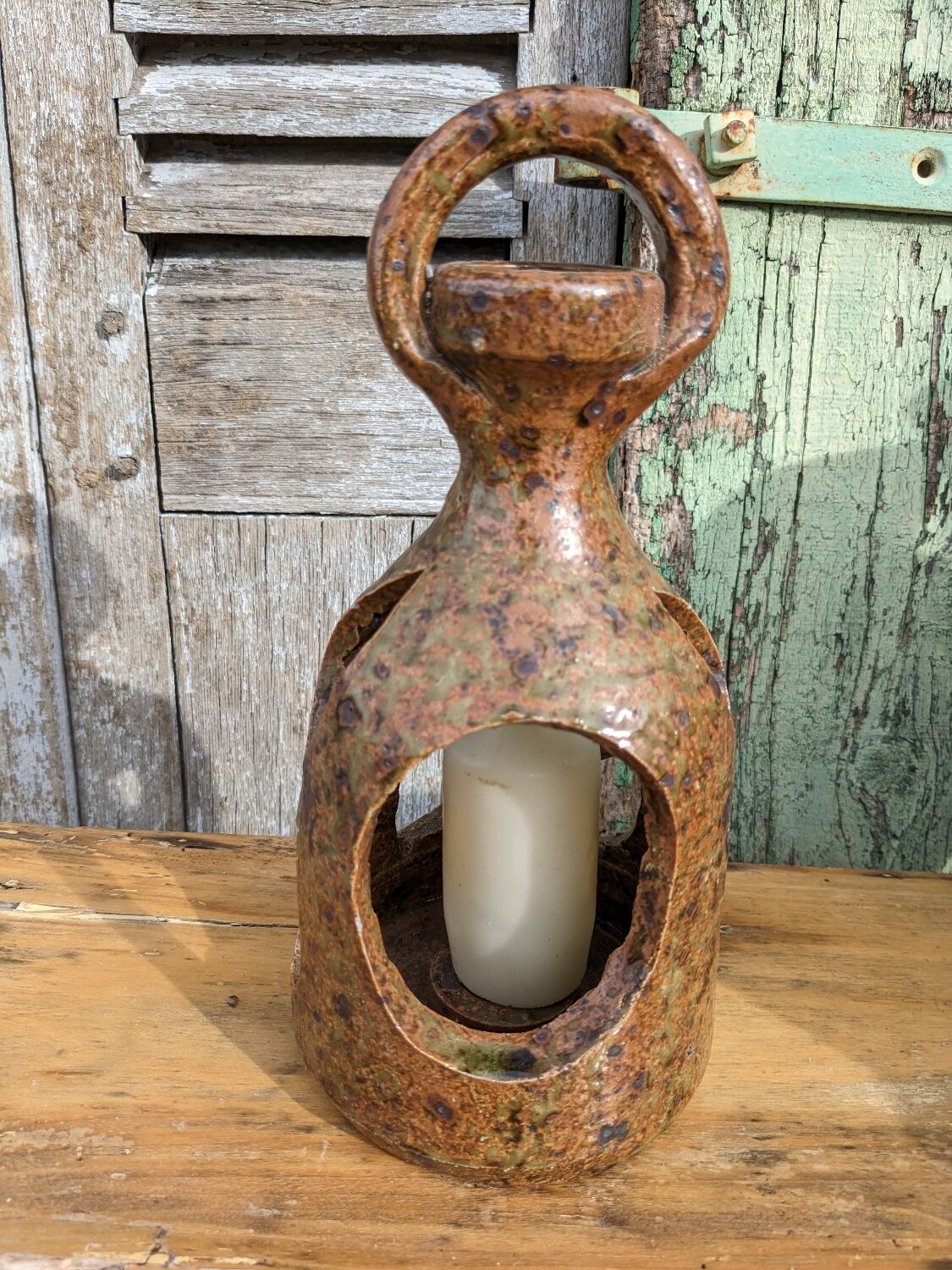 Sandstone lantern candle holder