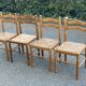 4 chaises bois massif et paille
