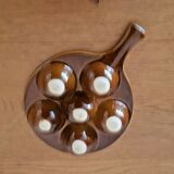 Set of 3 Vintage French Snail Cooking Pots 6 Snail Wells and Handles 3172
