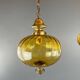 Pair of vintage amber blown glass lantern pendant lights, 20th century