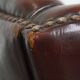 Dark English-Style Sheepskin Wingback Chair