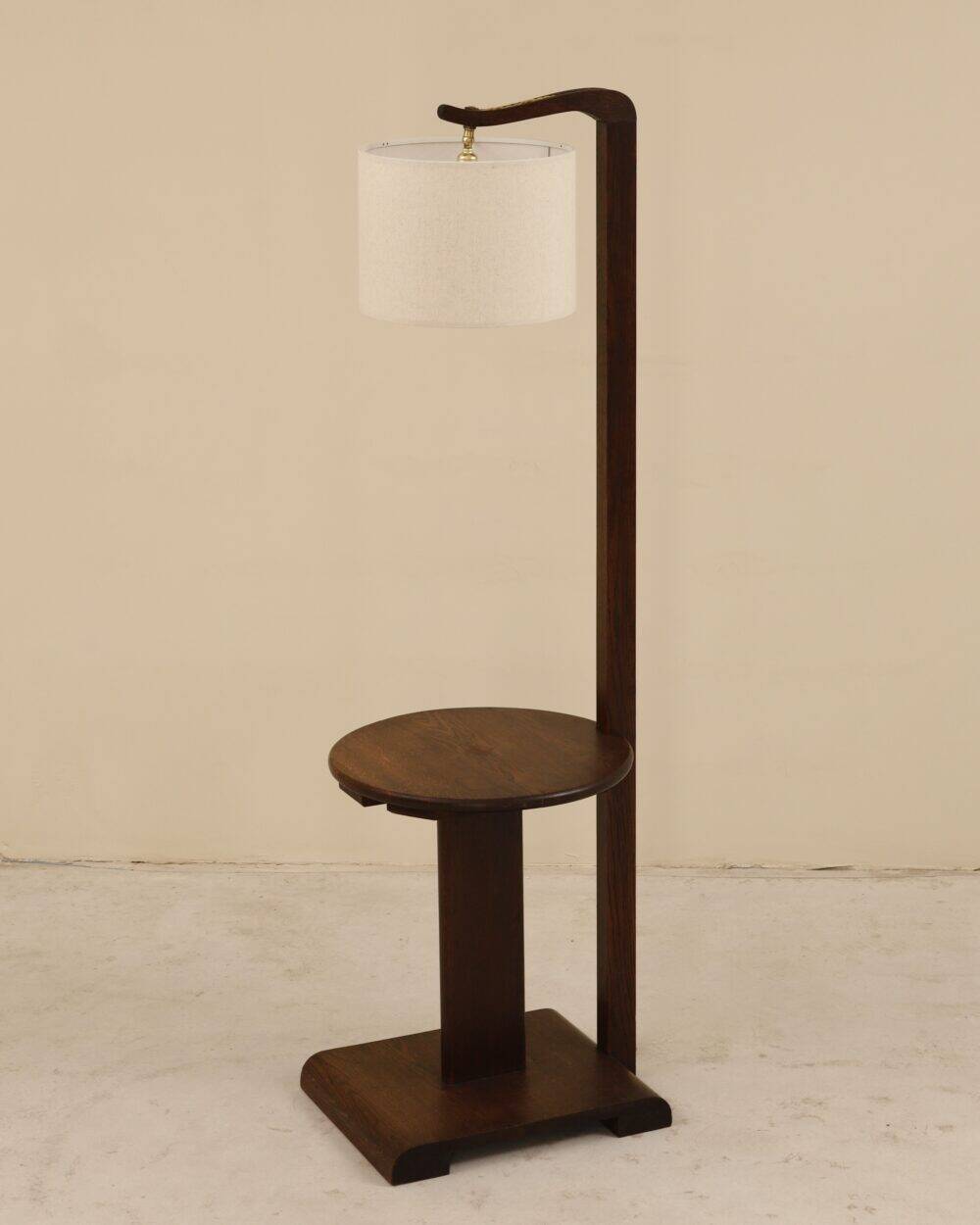 Floor lamp in solid oak, France, 1940s