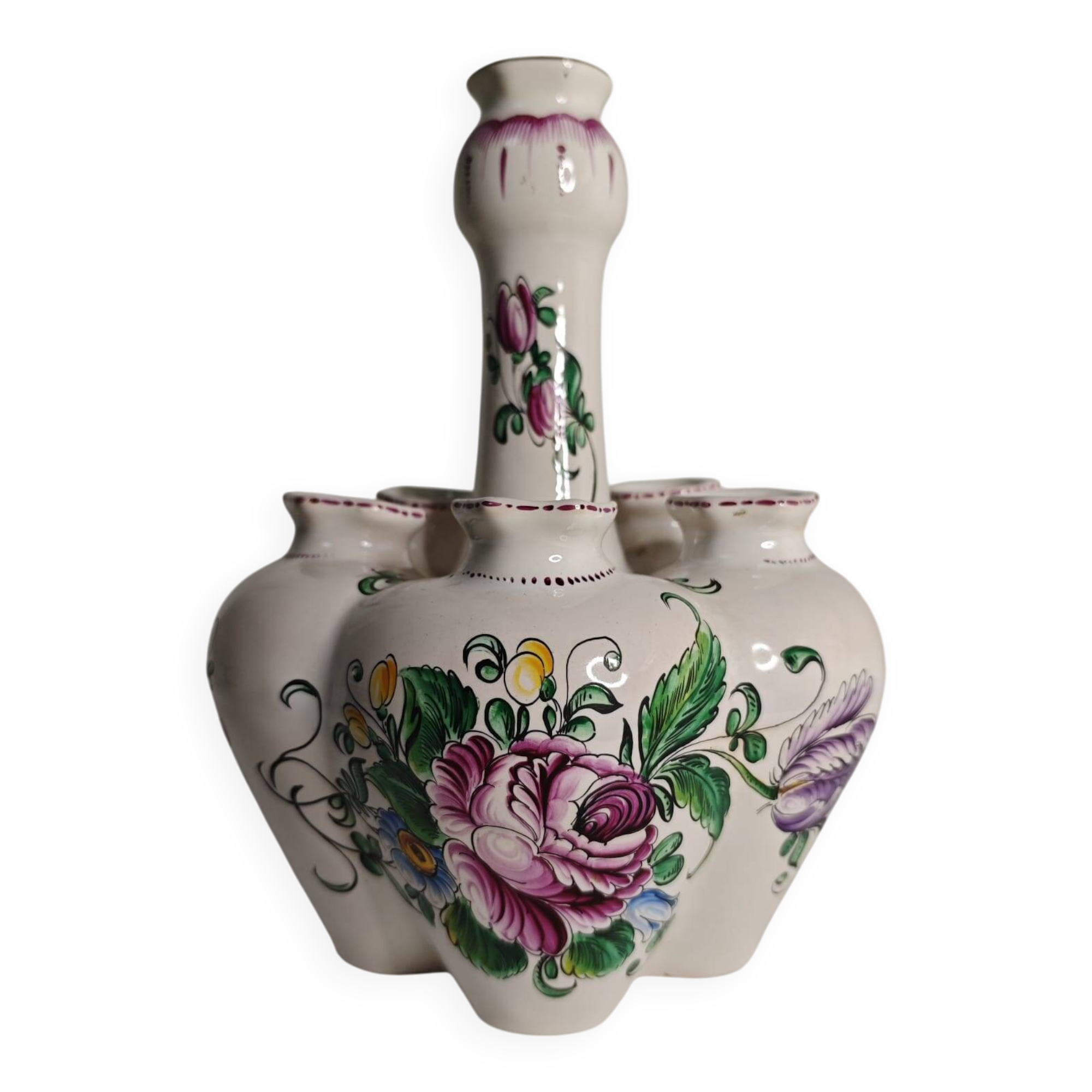 Tulip vase for 6 flowers - Lunéville decoration