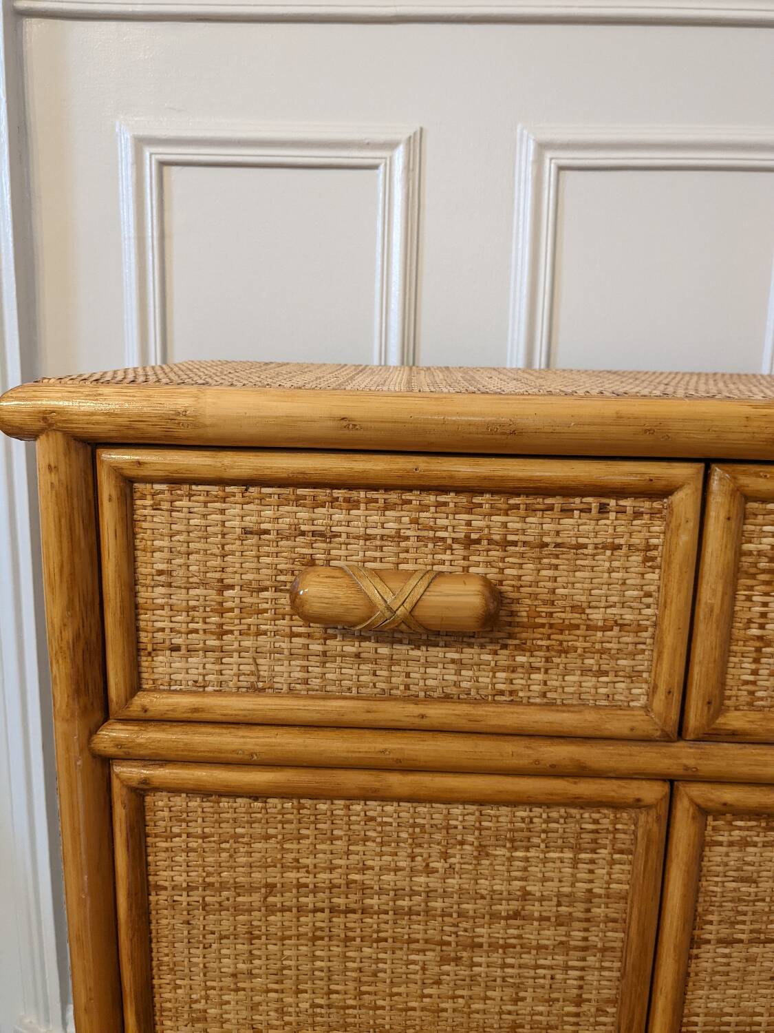 Rattan and wicker chest of drawers