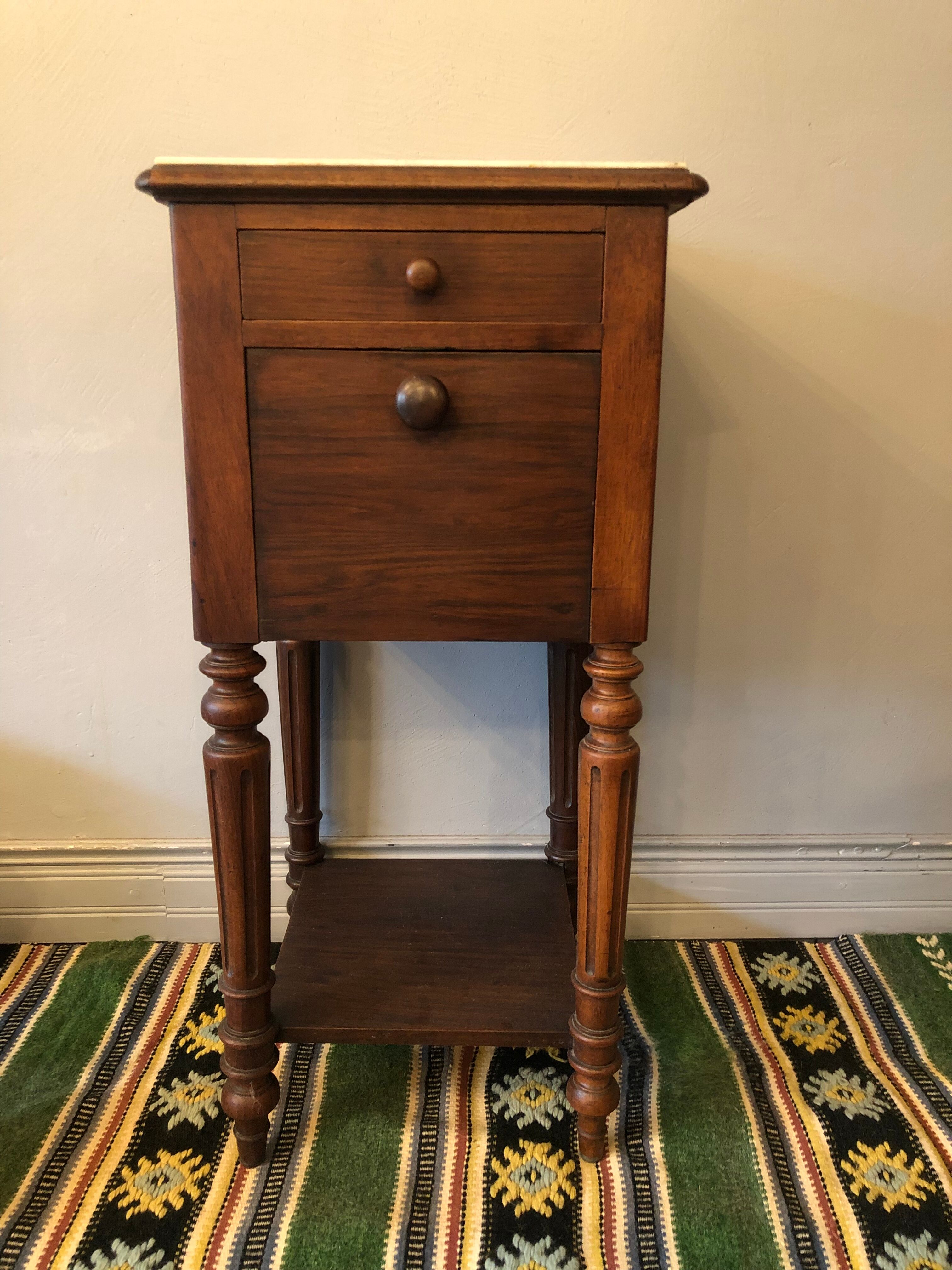Walnut bedside table