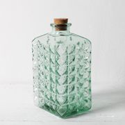 Georgia Green Glass Decanter with Cork Stopper / Spain / 1990s
