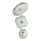 Set of 3 porcelain dishes from Paris, Poppy decoration model.