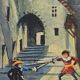 Small old painting oil on panel signed E. Guidi, frame