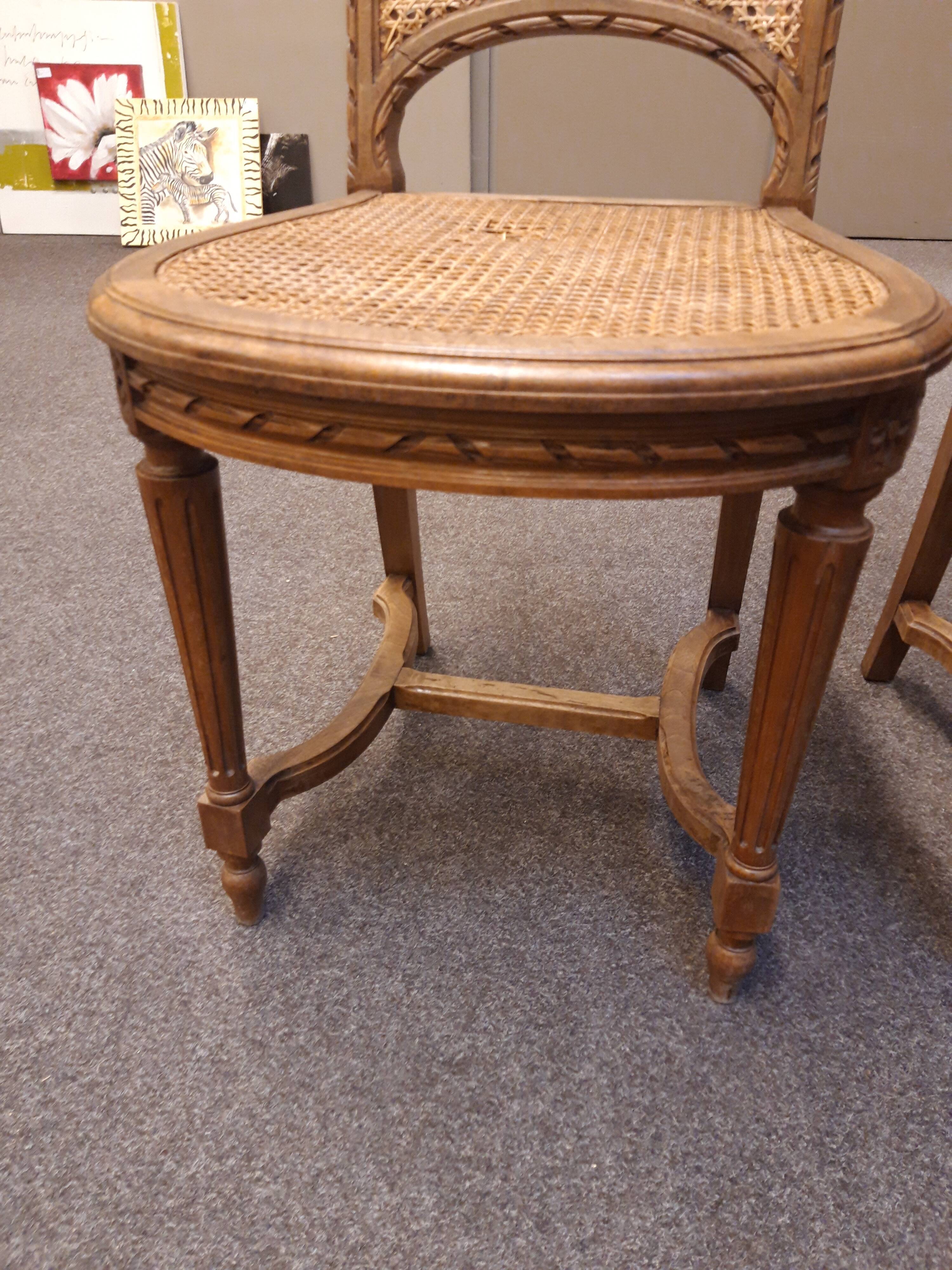 Lot of 2 canne chairs