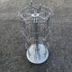 Postcard turnstile display in silver metal