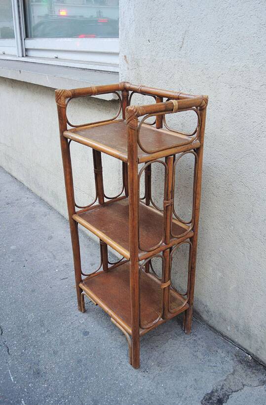 Old Small Rattan Shelf 3 Levels