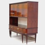 Vintage mid century Art Deco secretary bar cabinet in rosewood, 1930s