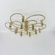 Leola sculptural brass 12-light ceiling or wall flush mount, 1970s