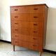 Scandinavian vintage teak stamped dresser 60s