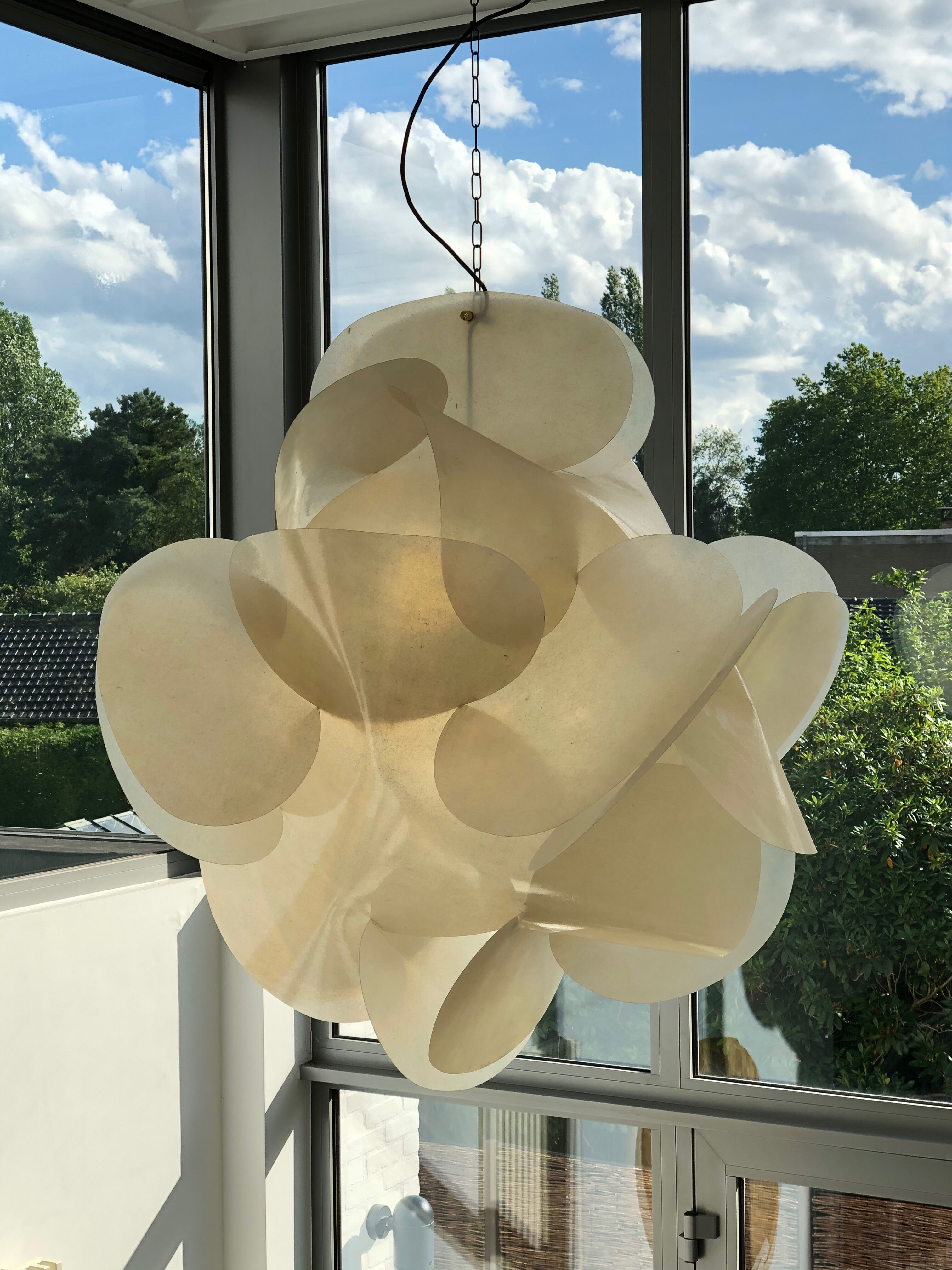 Enrico Botta Fiberglass Ceiling Lamp for Sundown, 1968