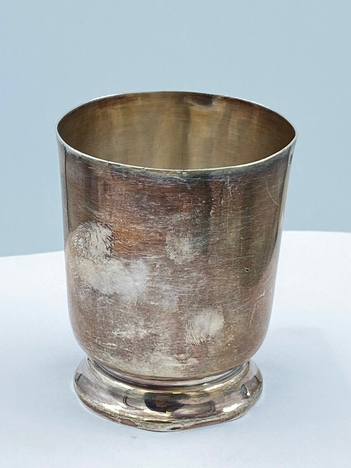 Timbale gobelet christofle en argent poinçon minerve losange Selency