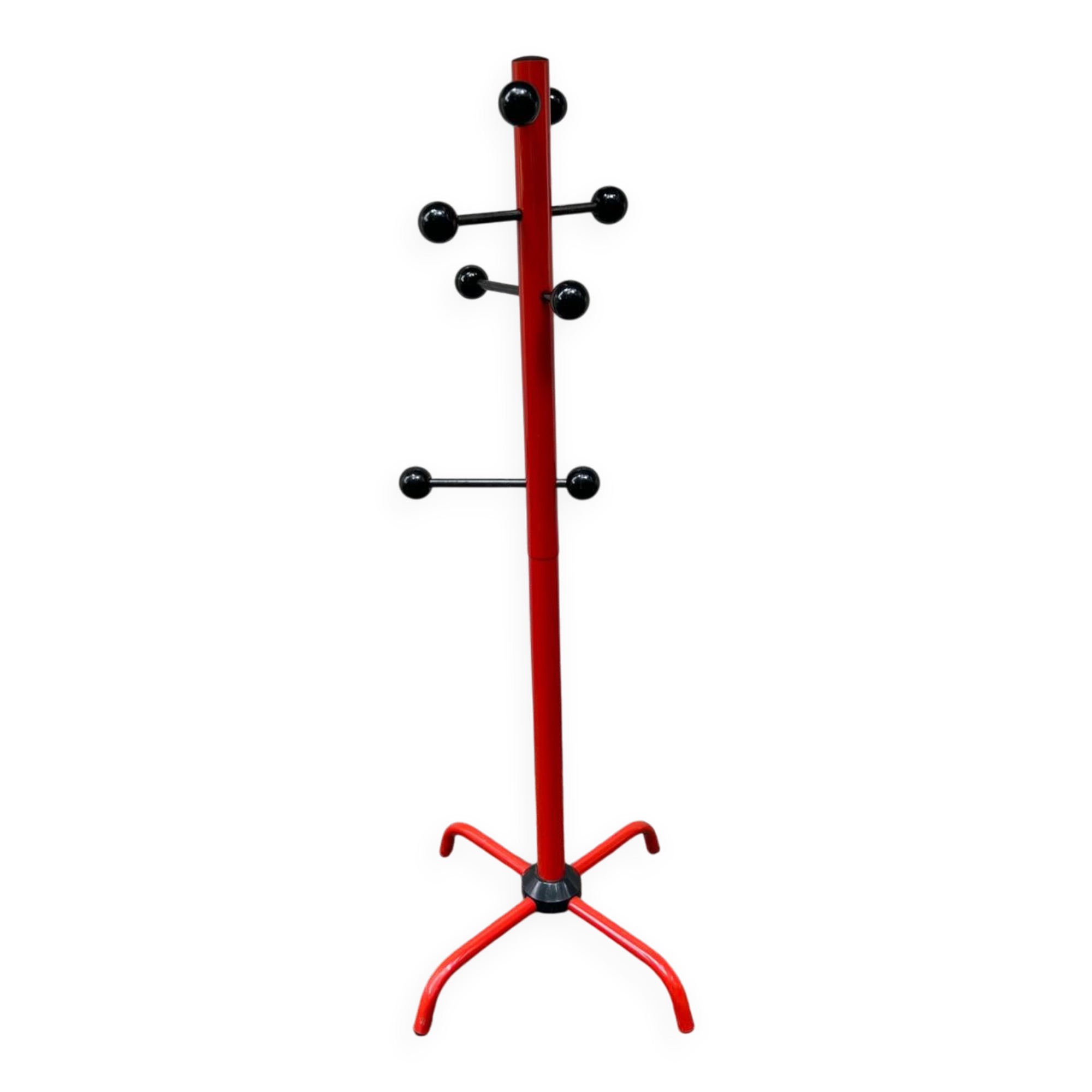 Black and red coat rack Italy 1980 Memphis design
