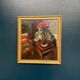 Original Swedish Oil on Panel - "Cineraria i Kruka" by Elna Jacobsson - Signed - Vintage and Framed - 48 × 43.5 cm (18.9" × 17.1")