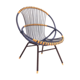 Blue rattan chair