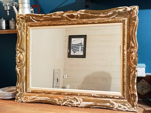 Mirror Carved gilded stucco wood frame patinated dp 1123650