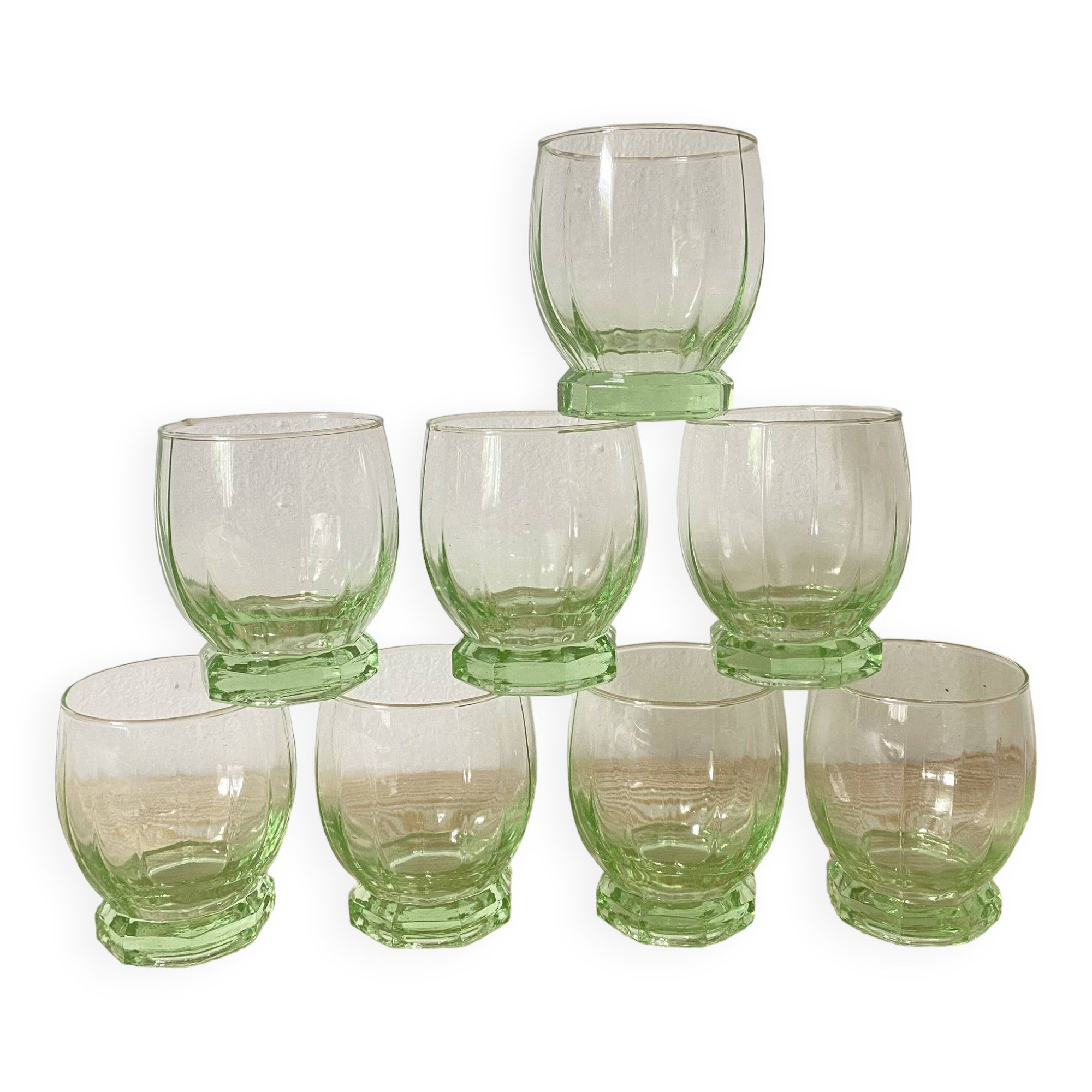 Old pistachio green glasses