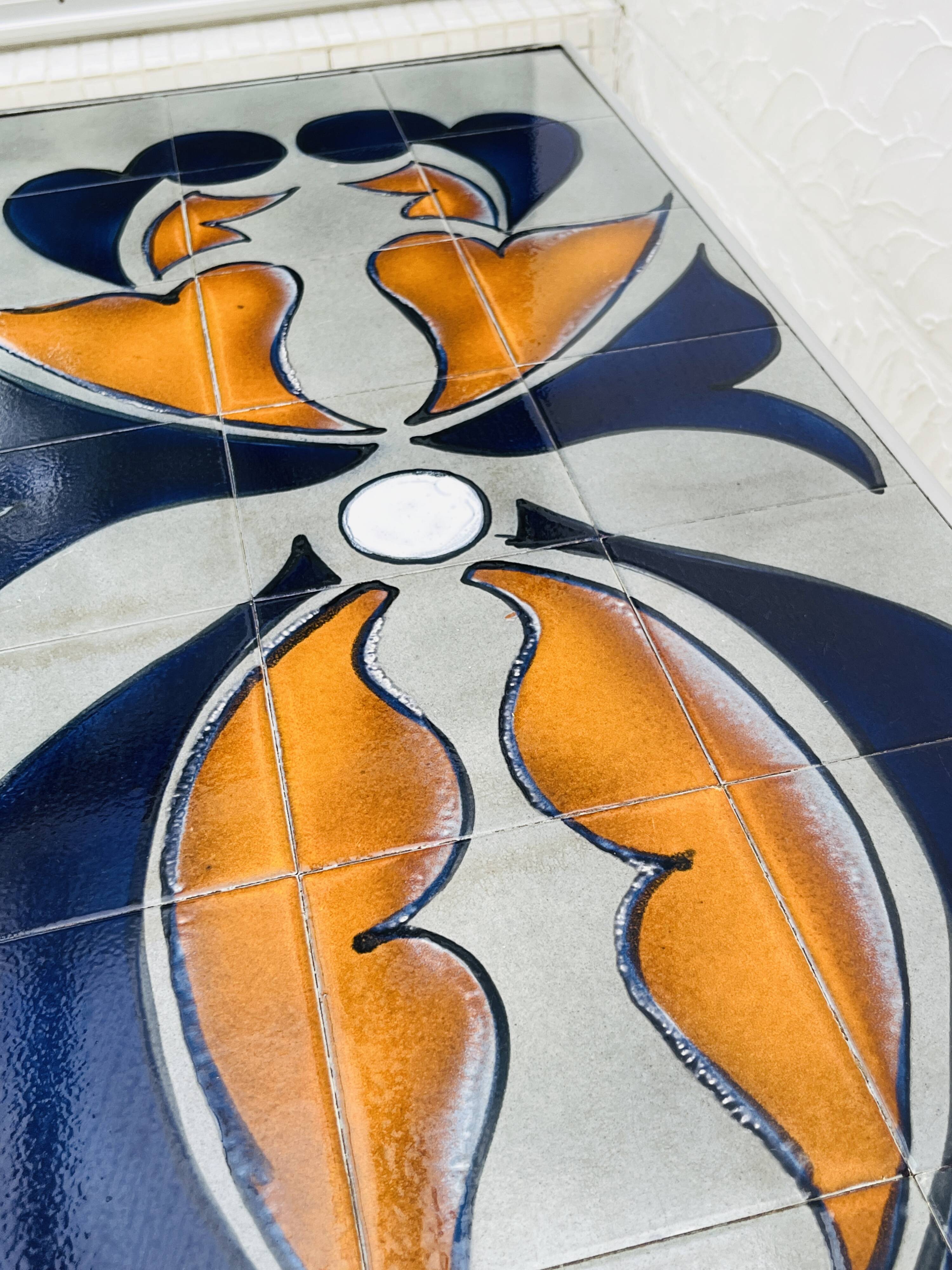 Metakore coffee table in ceramic from vallauris, signed cedem.