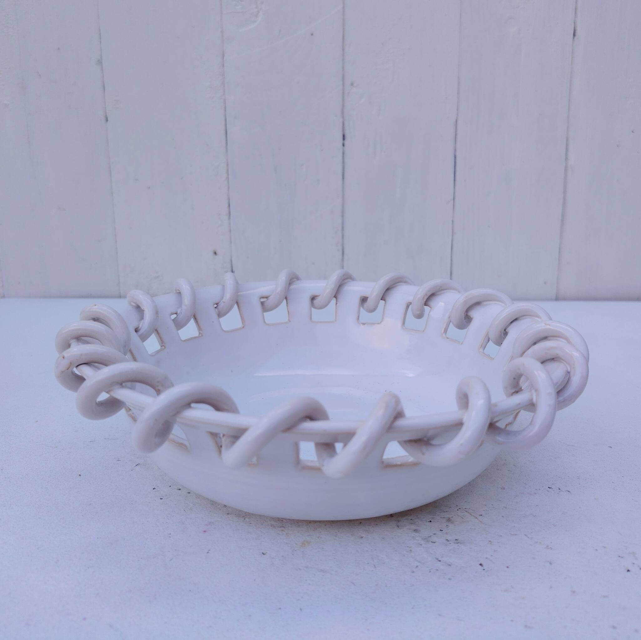 Malicorne earthenware bowl, Emile Tessier, vintage