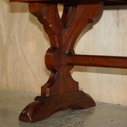 Victorian Gothic library table in antique oak