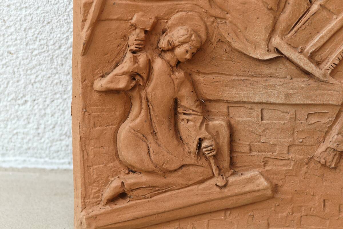 Terracotta bas relief, Holy Family