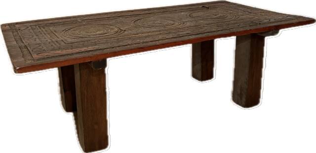Table basse plateau porte indienne en bois teck