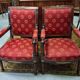 Pair of Empire period armchairs in mahogany with Napoleonic emblems - 19th century