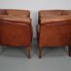 Vintage Dutch Leather Club Chairs, Set of 2