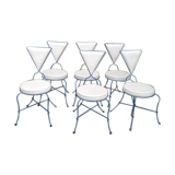 Lot of 6 metal and skai chairs, 80s