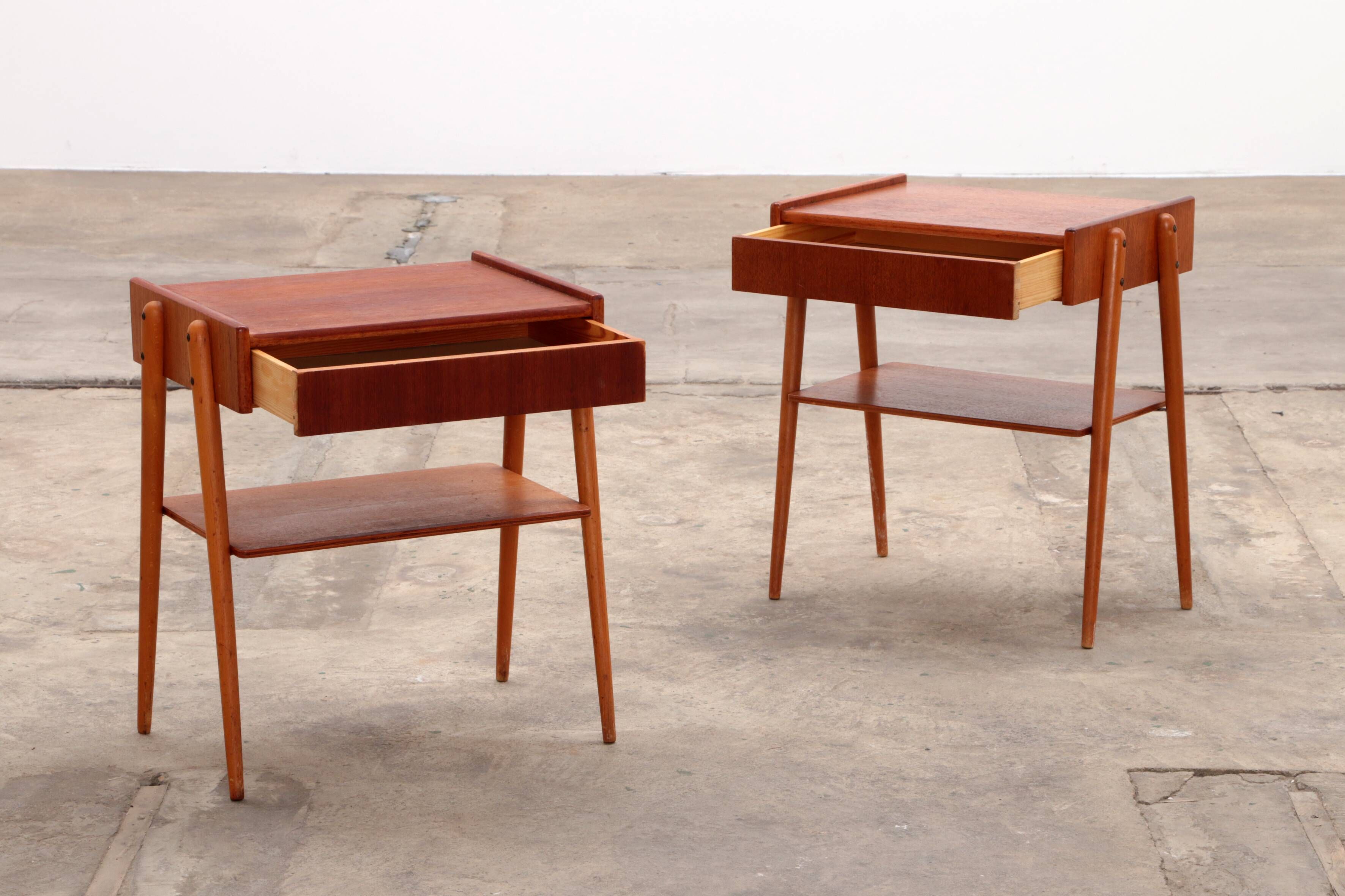 A set of teak bedside tables AB Carlstrom and Sweden from the 1960s
