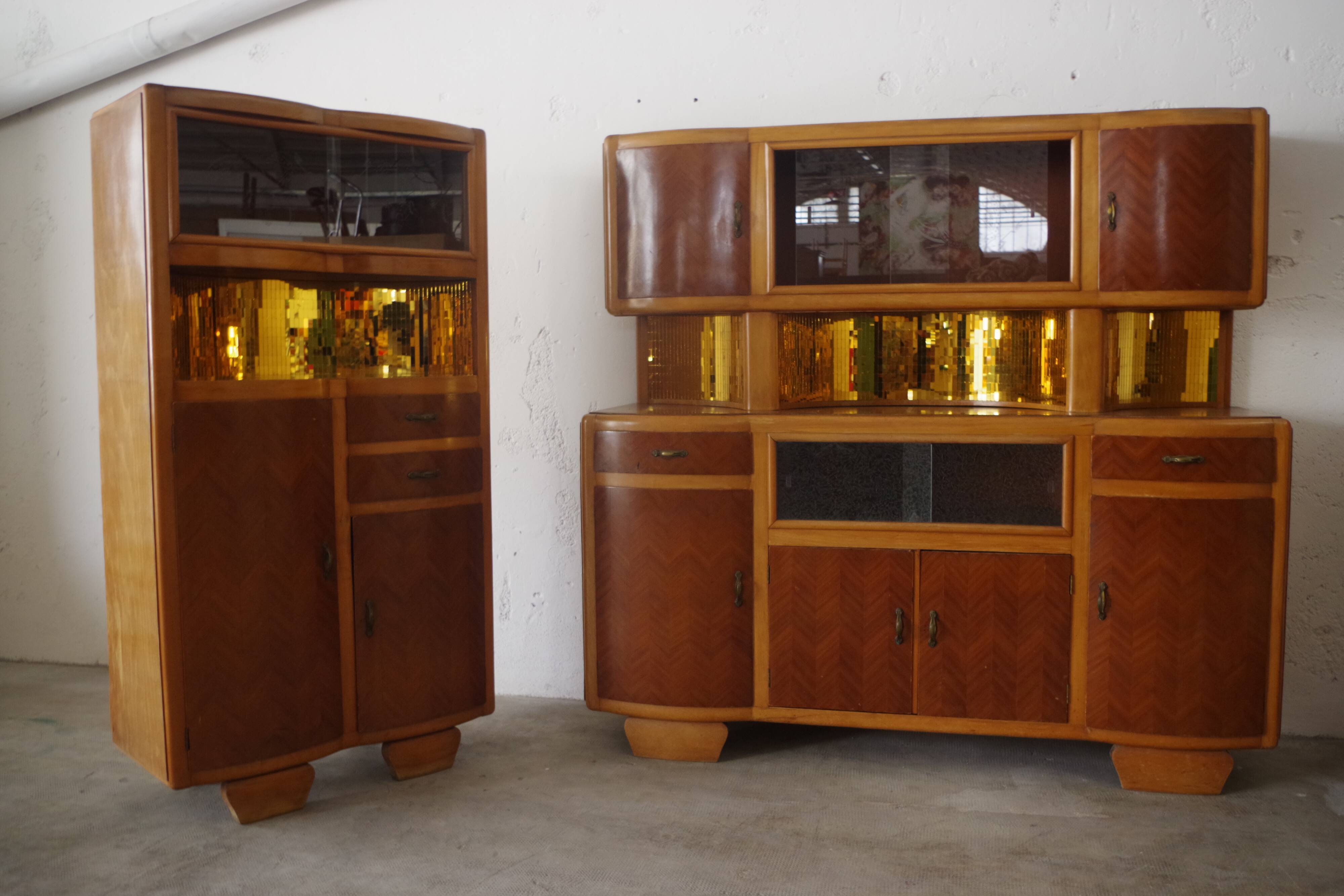 China buffets en Beech, 1950s, Set of 2