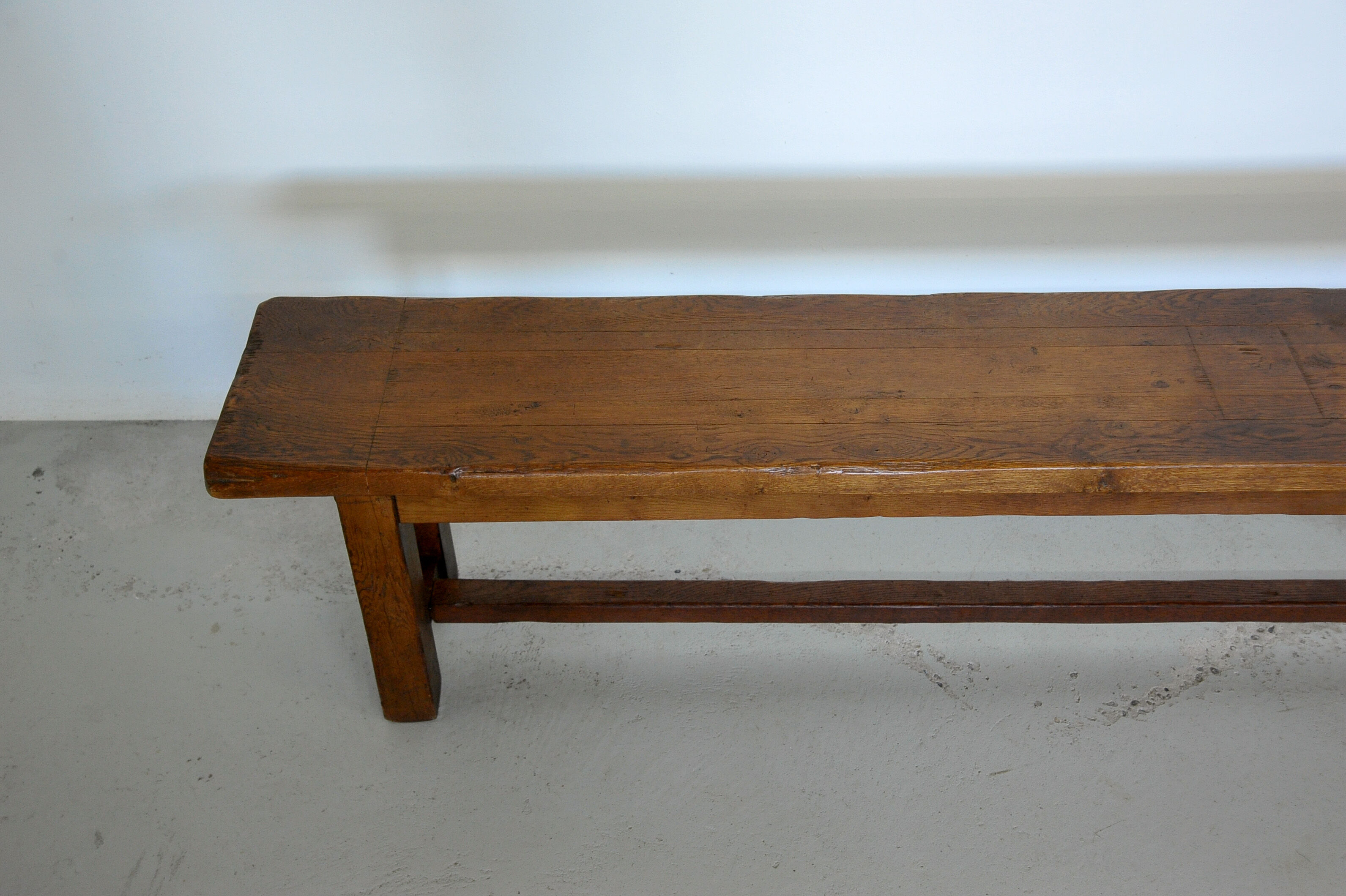 Minimalist bench made of solid chestnut wood - 50s