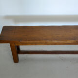 Minimalist bench made of solid chestnut wood - 50s