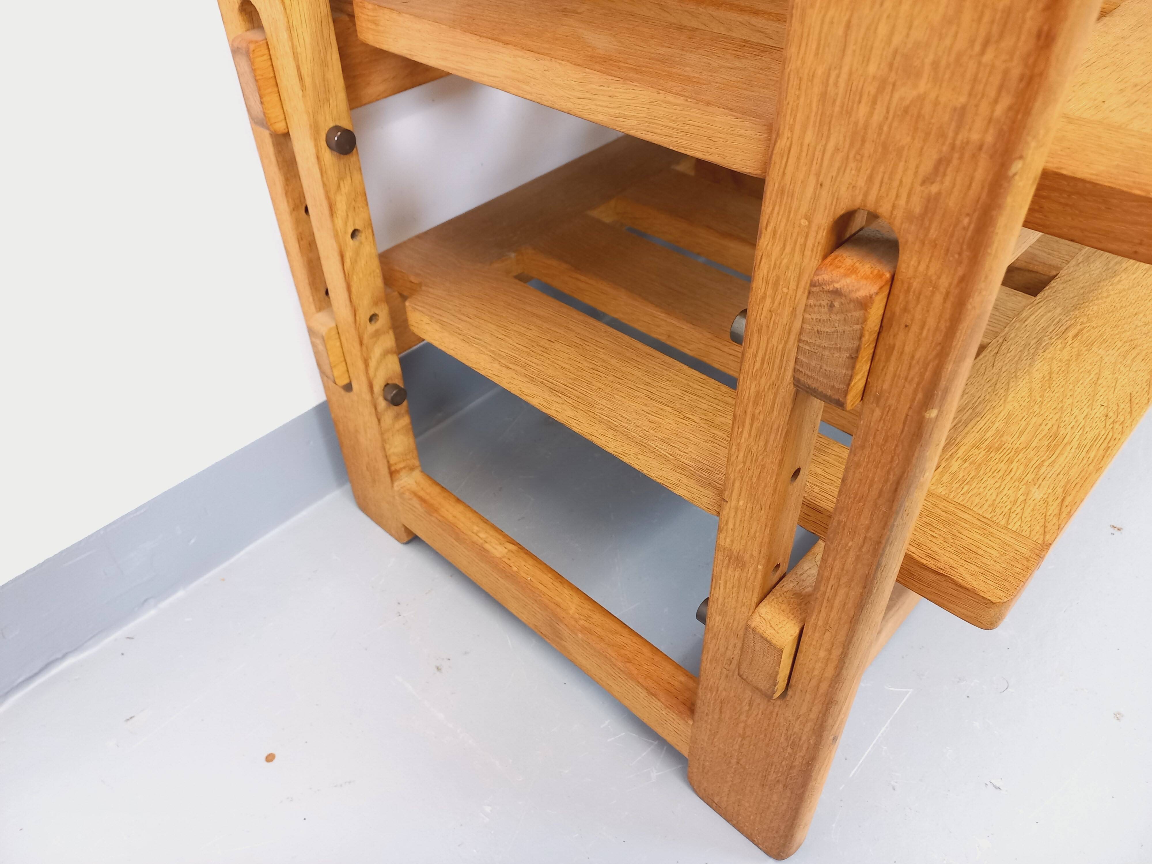 Guillerme et Chambron vintage open storage unit in solid oak