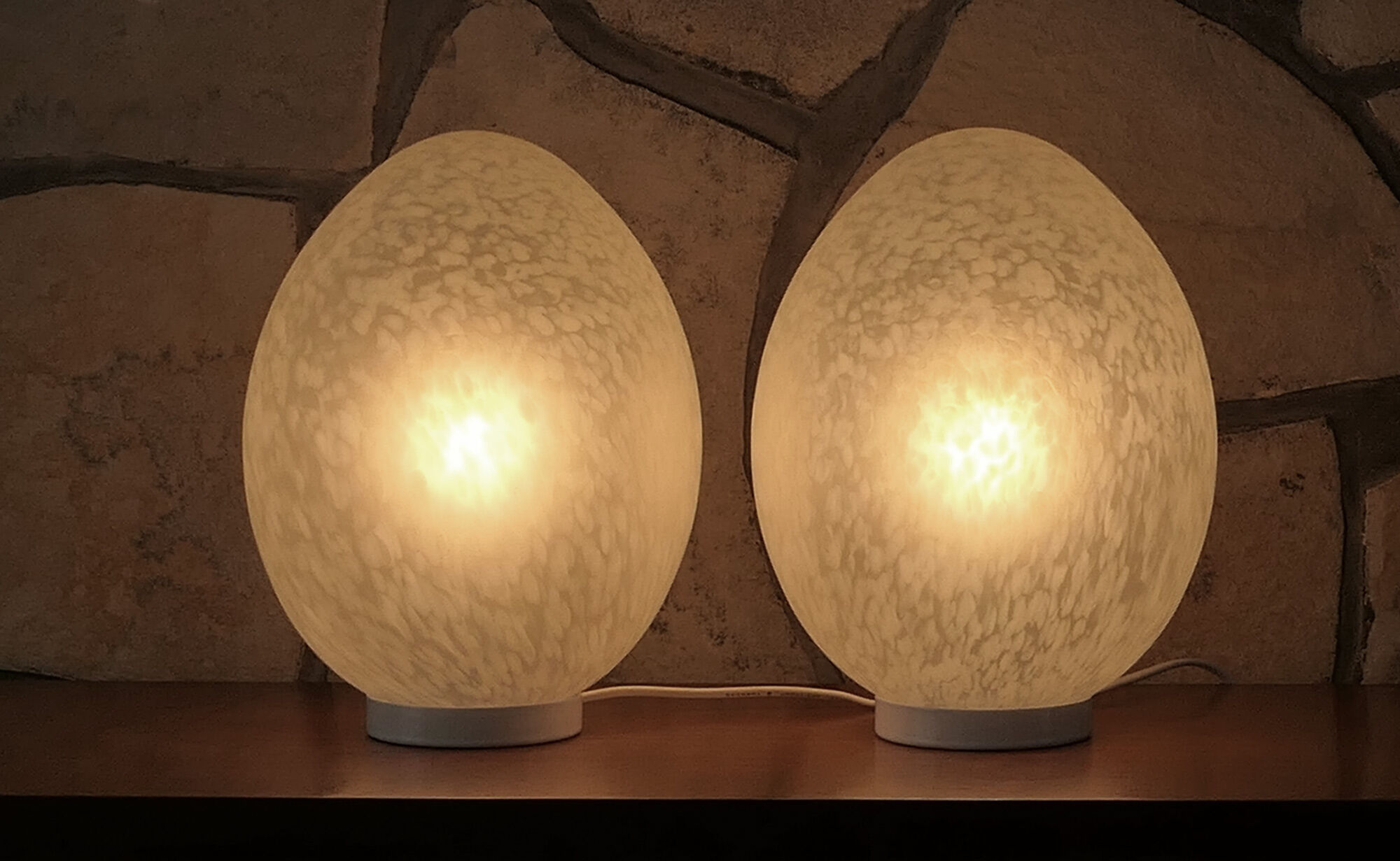 Pair of lamps "egg" - Egg lamps 70s-80s design Ben Swildens