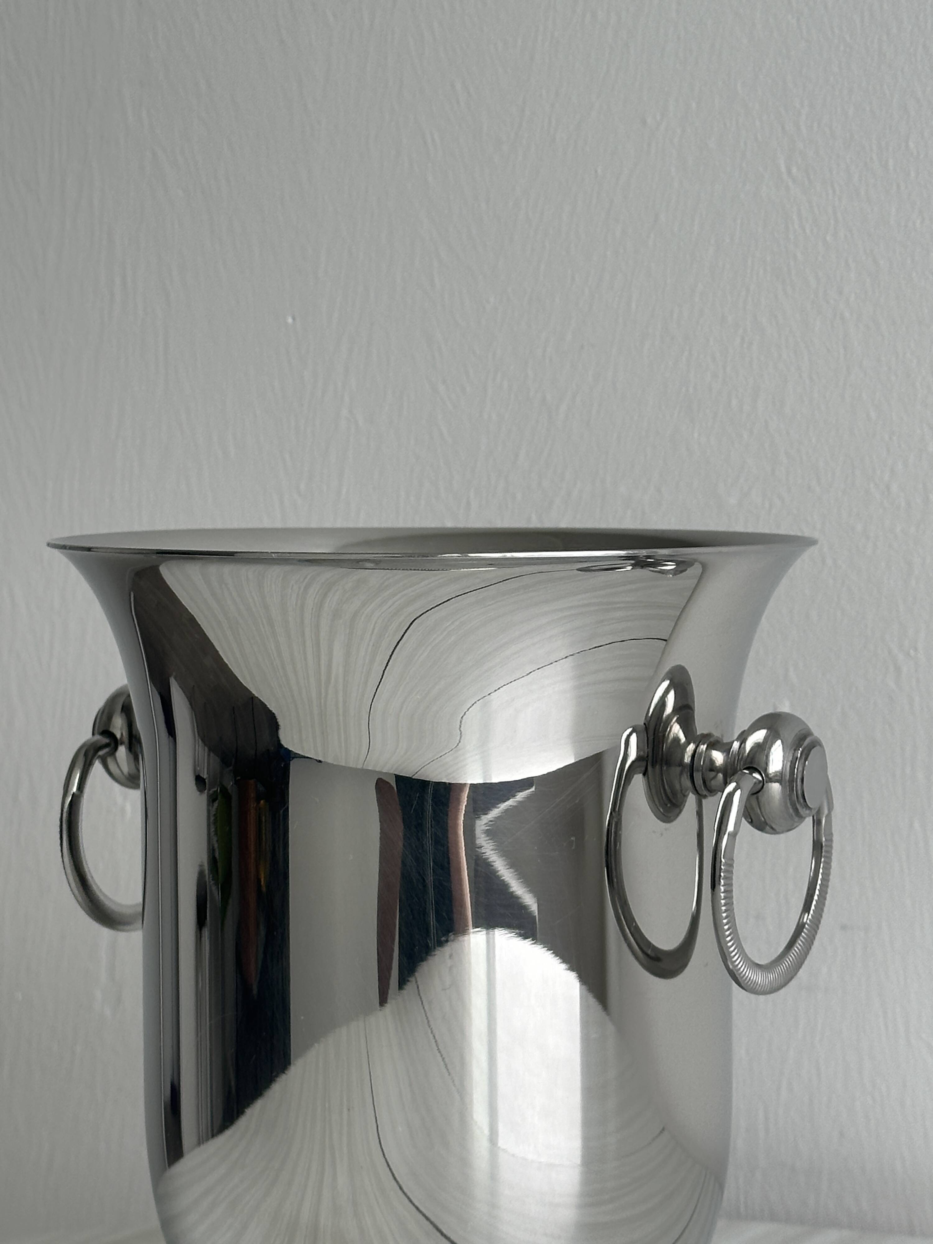 Seau à champagne ancien en métal argenté