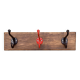 Vintage school coat rack in solid wood - 3 coat hooks in lacquered metal