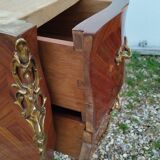 Pair of Louis XV style bedside tables with marble top