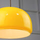 Mid-century Yellow Glass & Brass Pendant Lamp