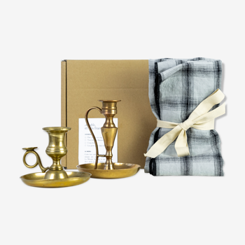 2 candle holders and 2 tea towels — All fire all flame #64