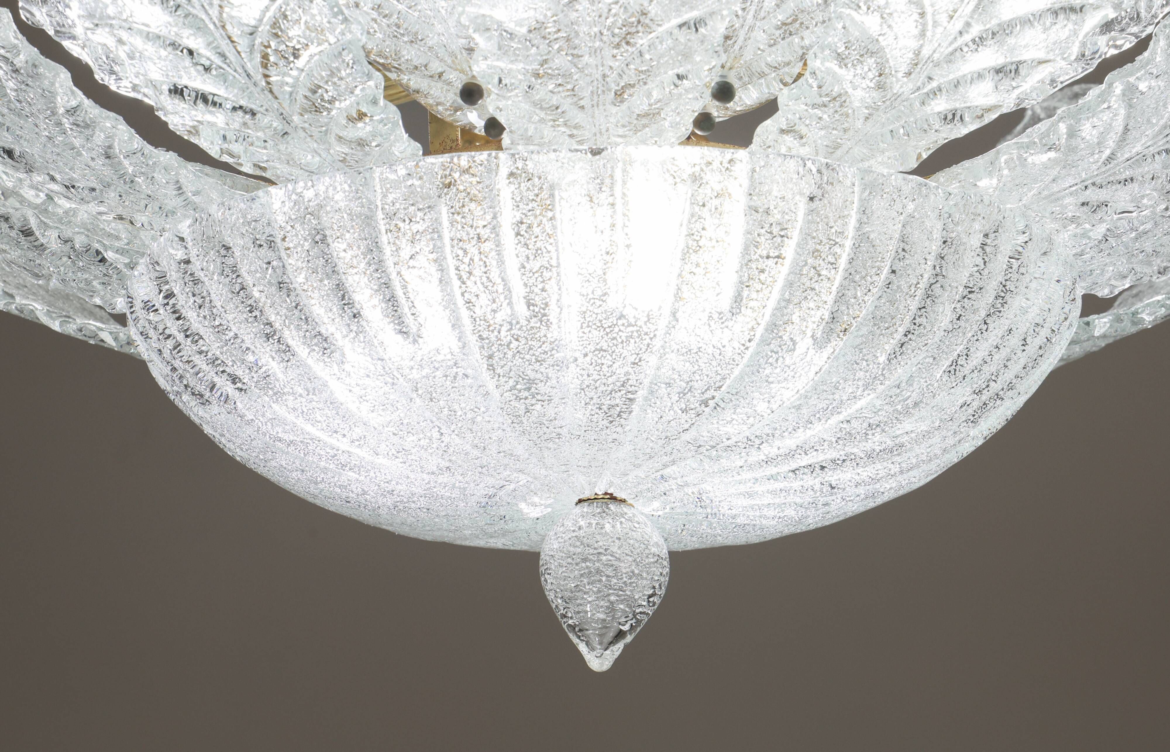 Set of 3 Taormina Murano Ceiling Light and Murano Glass Wall Light , 1970