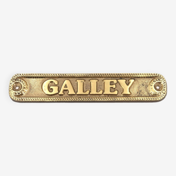 Plaque de porte en laiton: Galley, années 70