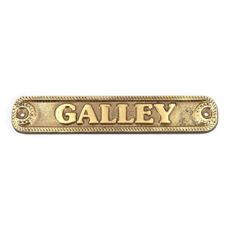 Brass door plaque: Galley, 1970s