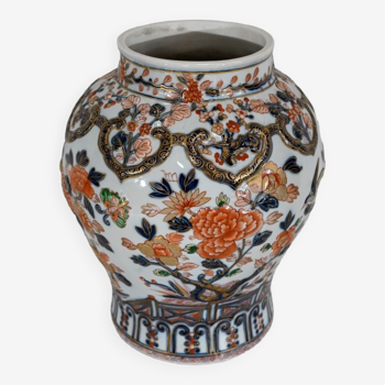 Important Vase with Imari decoration, signed H. Gibot - 1943
